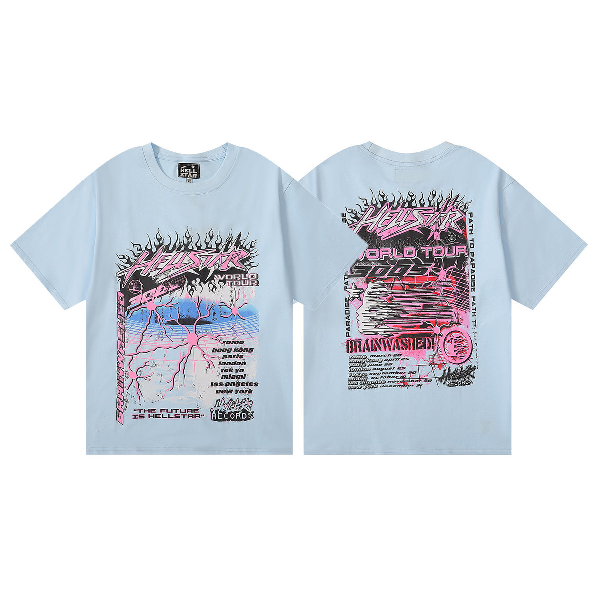 Hellstar Series Vintage Graphic Print Loose Unisex Streetwear T-Shirt