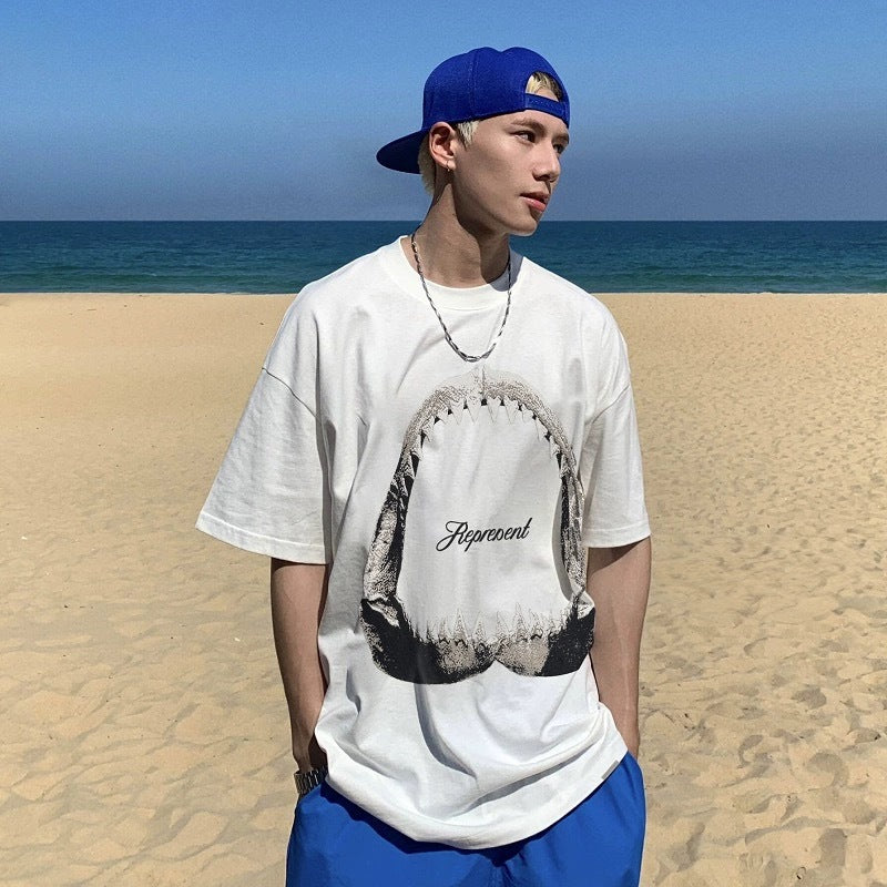Represent Shark Washed Graphic Oversized Tee Streetwear Unisex