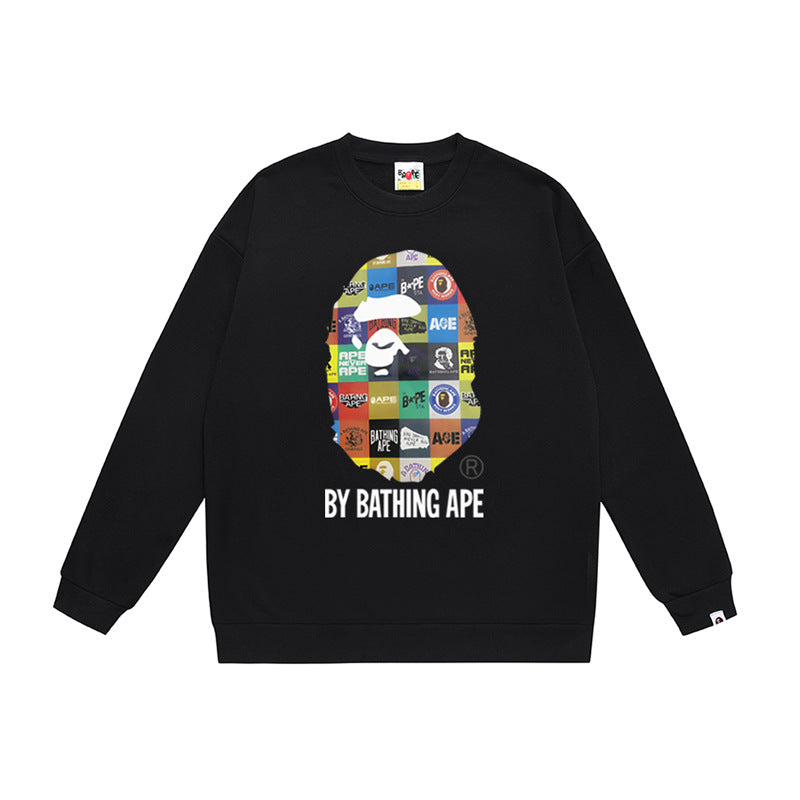 BAPE Ape Head Crewneck Sweatshirt Multi Print Streetwear Pullover