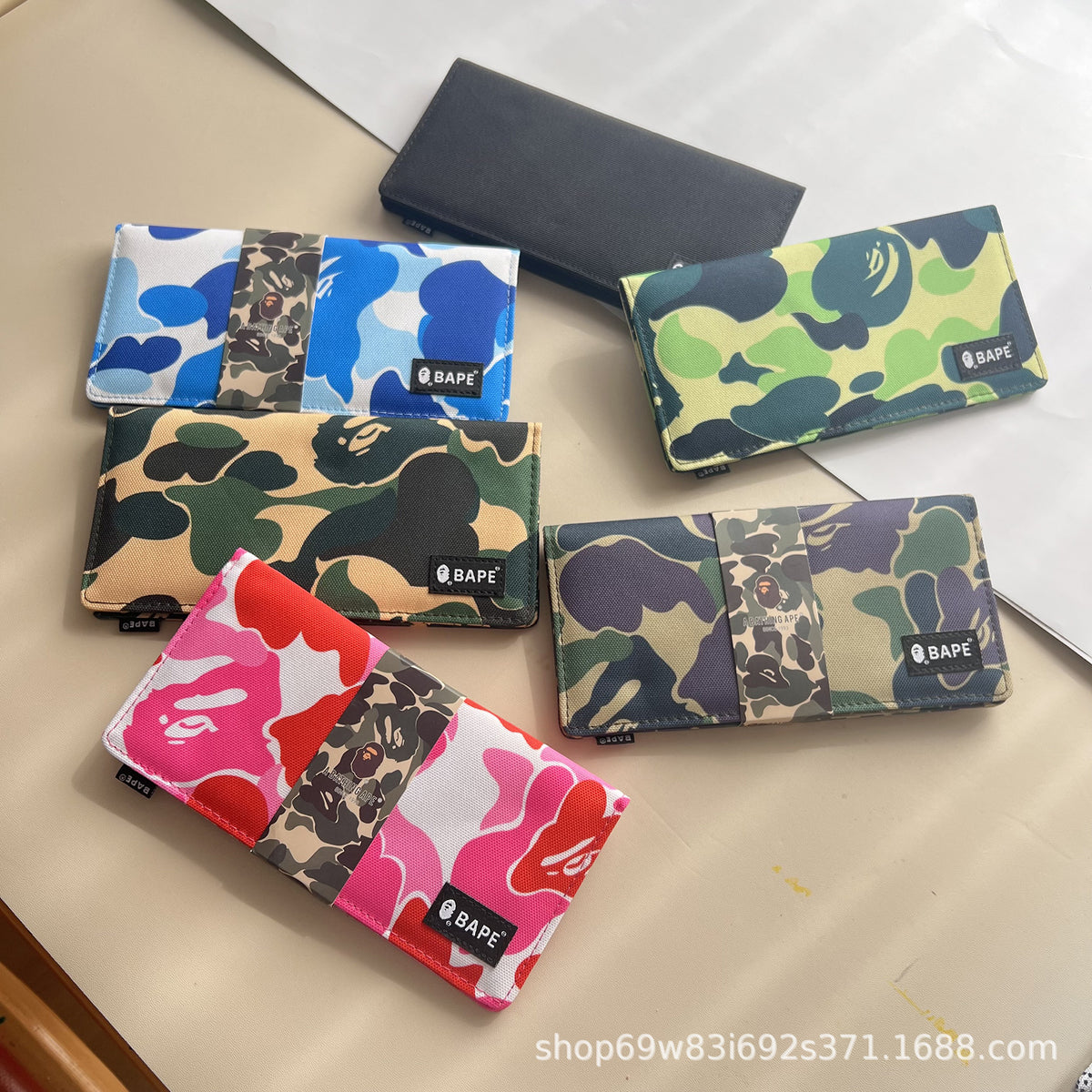 BAPE Ape Head ABC Camo Long Wallet