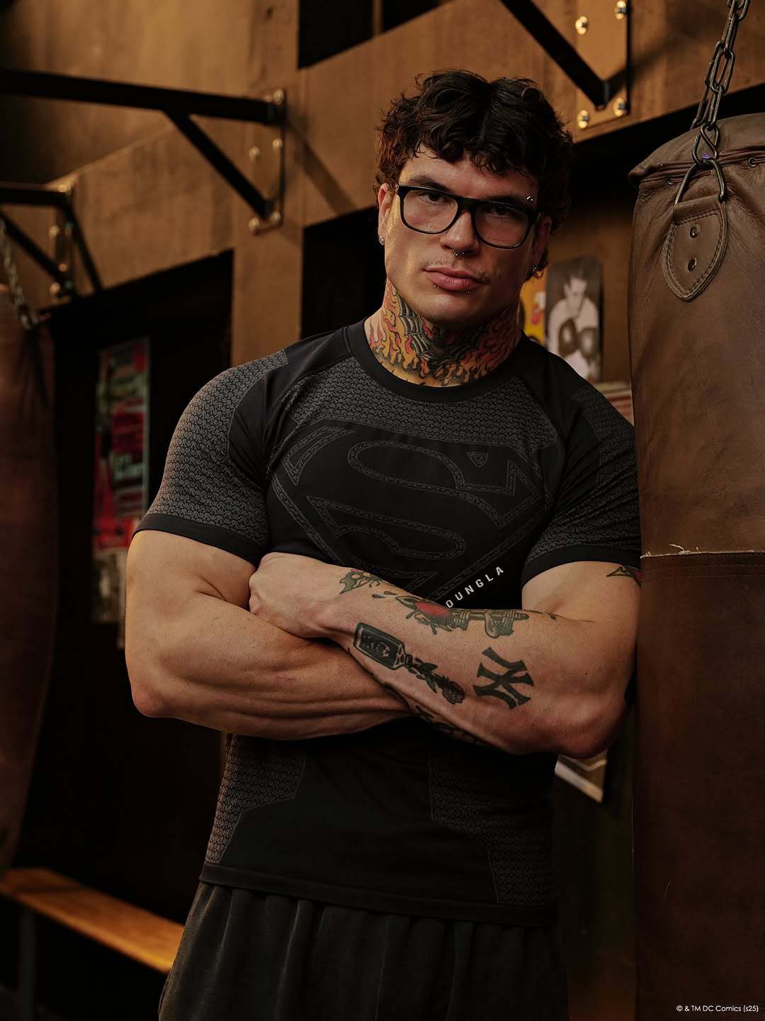 YOUNGLA 4117 Superman Compression Tees