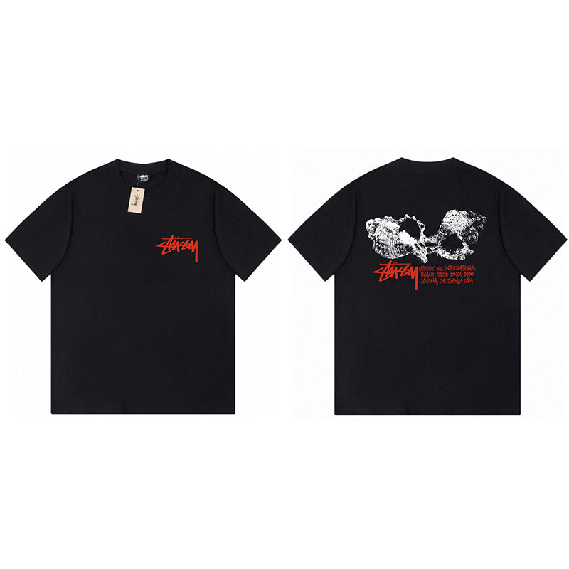 Stussy Graphic Print Collection Loose Casual Short Sleeve T-Shirt