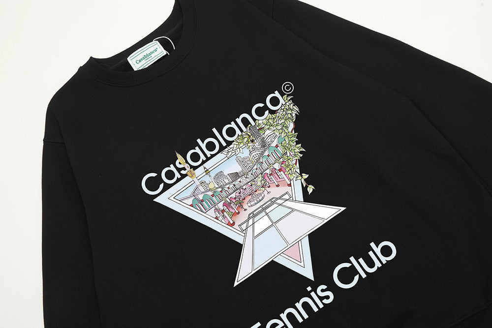 Casablanca Graphic Print Crew Neck French Terry Sweatshirt Unisex