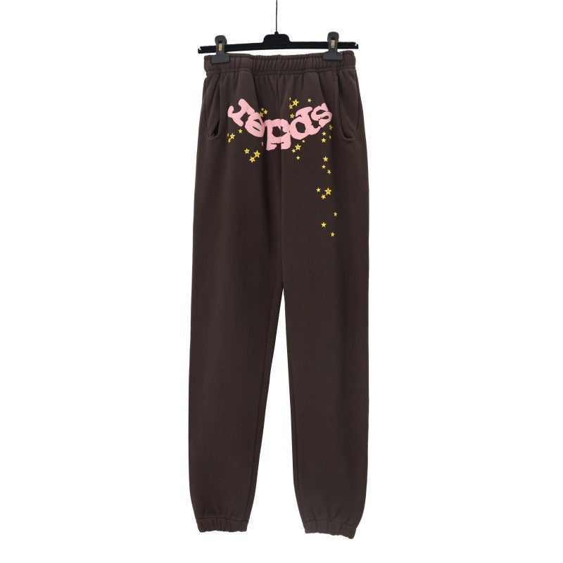 Sp5der Foam Print Spider Web Hoodie Sweatshirt Jogger Pants Set