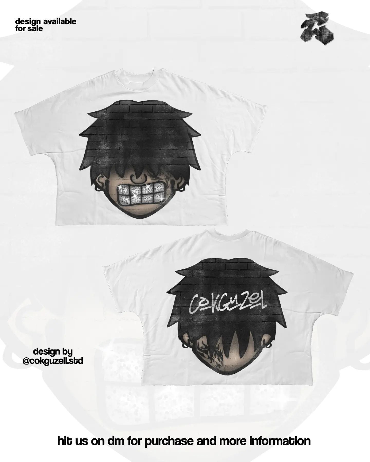 Y2K Hip-Hop-Cartoon-Charakter-Grafik Unisex Oversized Streetwear Baumwoll-T-Shirt