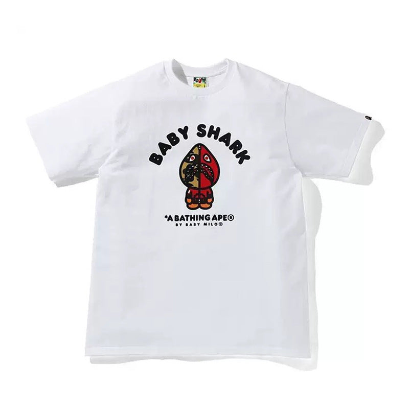 BAPE Ape Head & Shark Graphic Tee Loose Unisex Streetwear T-Shirt