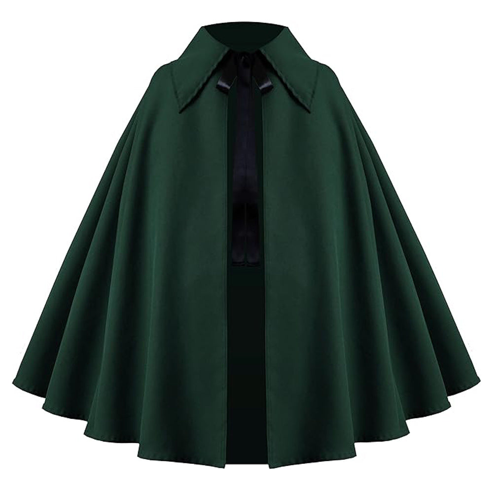 Halloween Medieval Short Cape Stand Collar Multi‑Color Cosplay Cloak