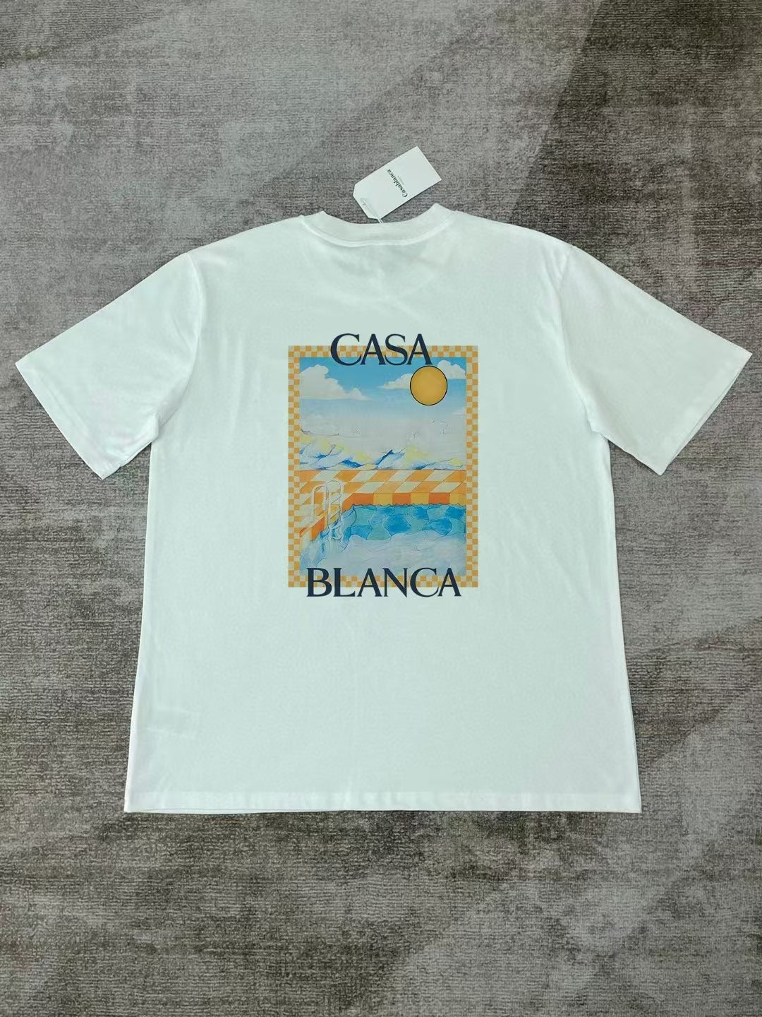 Casablanca Art Graphic Print Loose Unisex Short Sleeve T-Shirt