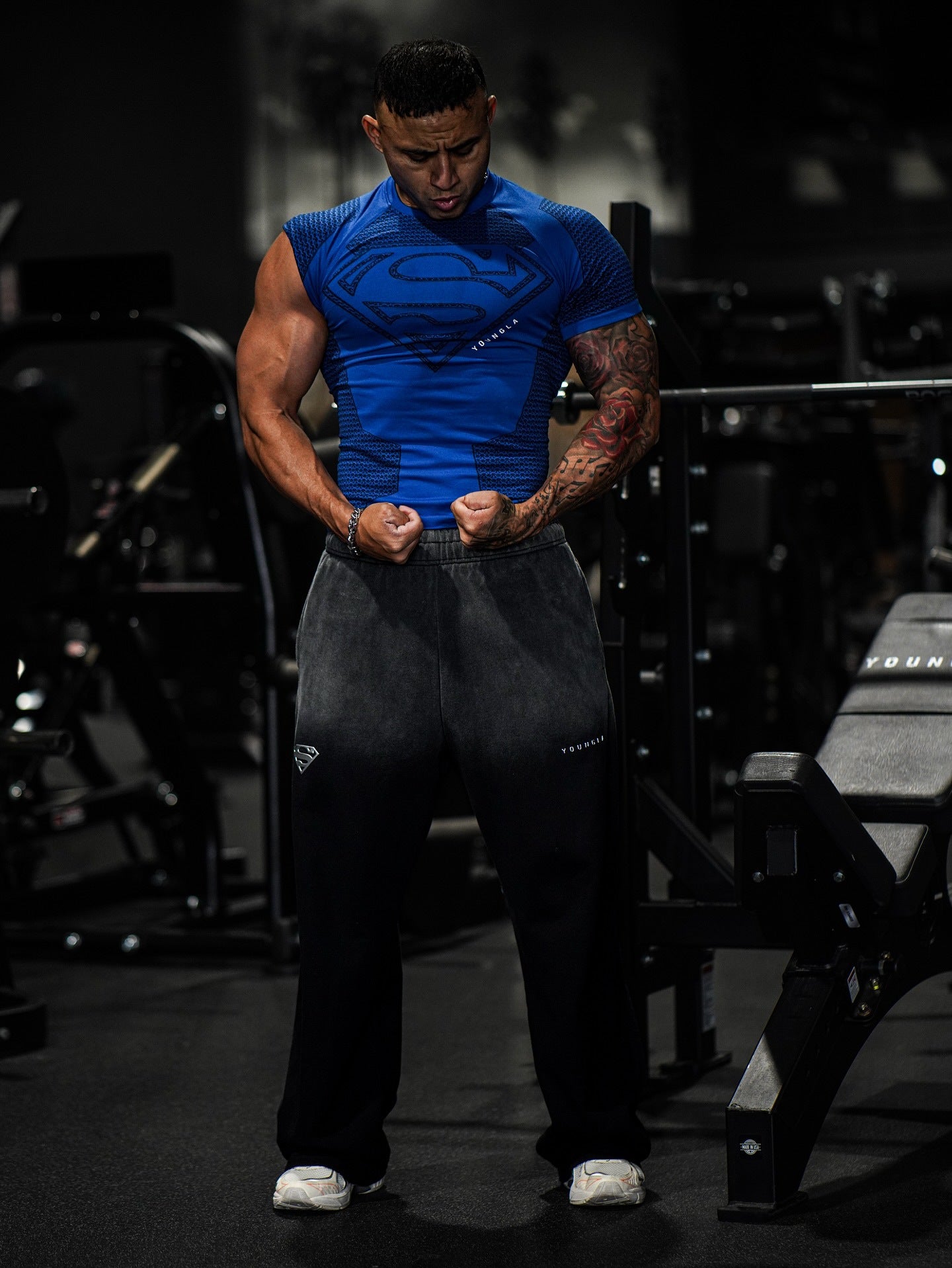YOUNGLA 4117 Superman Compression Tees