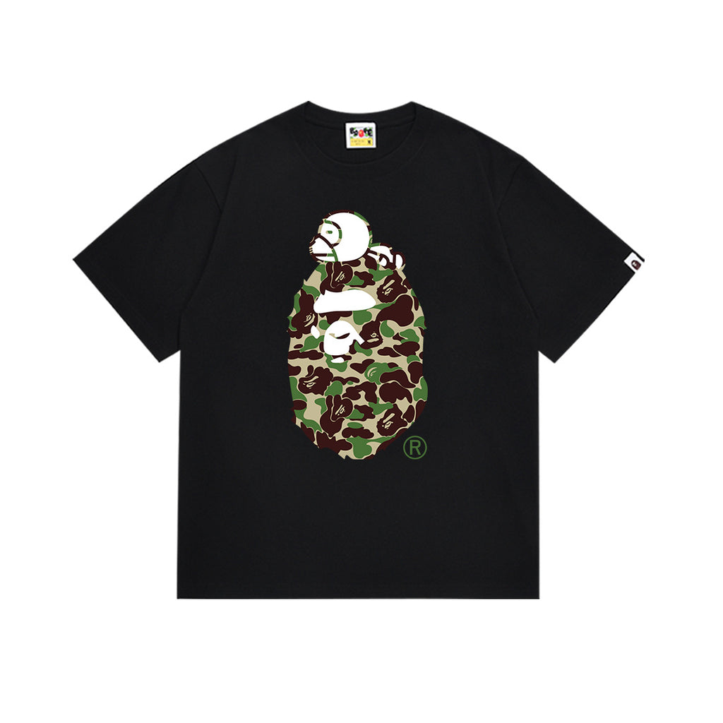 BAPE Camo Ape Head Graphic Print Short Sleeve Tee Streetwear Unisex