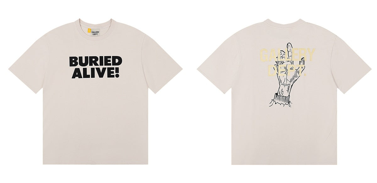Gallery Dept Tie Dye Washed Graffiti Print Crew Neck T‑Shirt Unisex