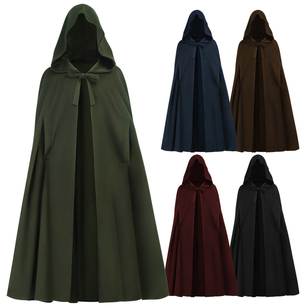Halloween Medieval Hooded Cloak Hobbit Elf Renaissance Cosplay Cape