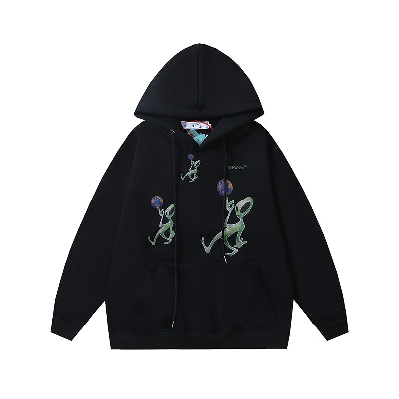 Off White Arrow Graphic Print Hoodie Streetwear Unisex
