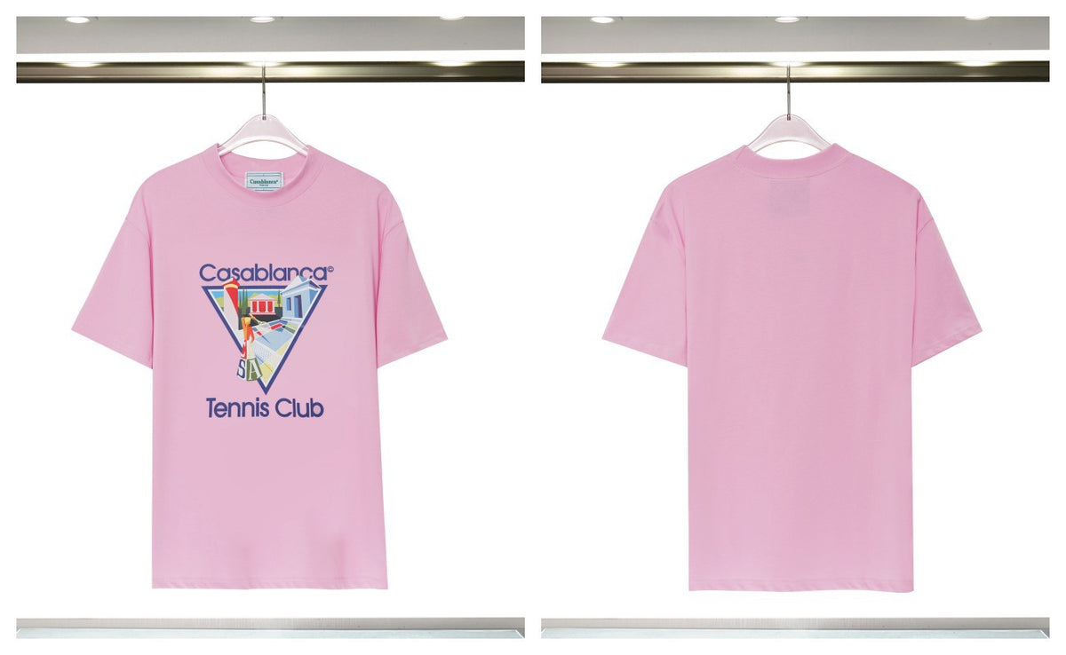 Casablanca Tennis Graphic T-Shirt Loose Oversized Short Sleeve Tee