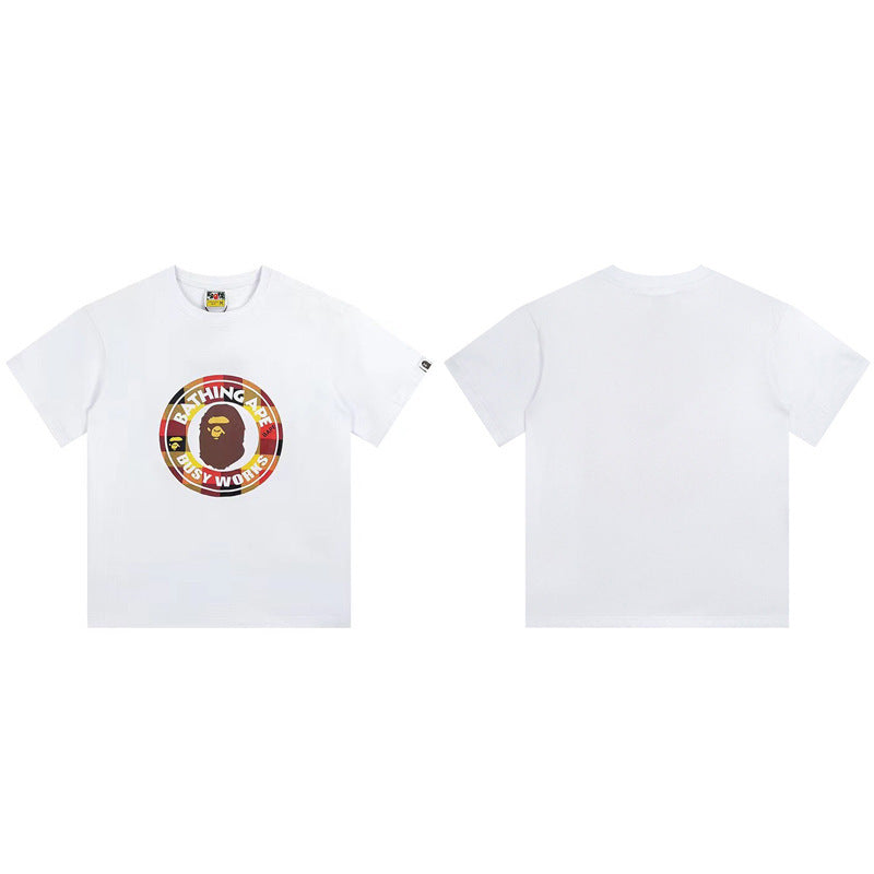BAPE Ape Shark Graphic Print Loose Unisex Heavyweight Cotton T-Shirt