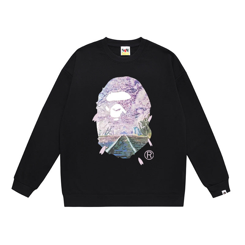BAPE Ape Head Crewneck Sweatshirt Multi Print Streetwear Pullover
