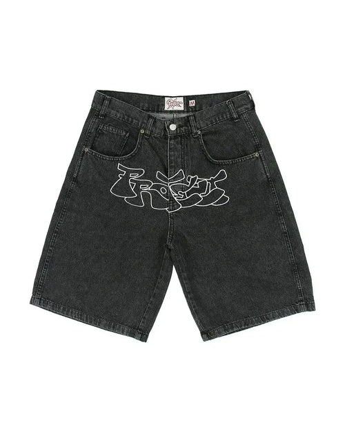 Polar Broken Promises Jaded London Style Y2K Baggy Denim Jort Shorts