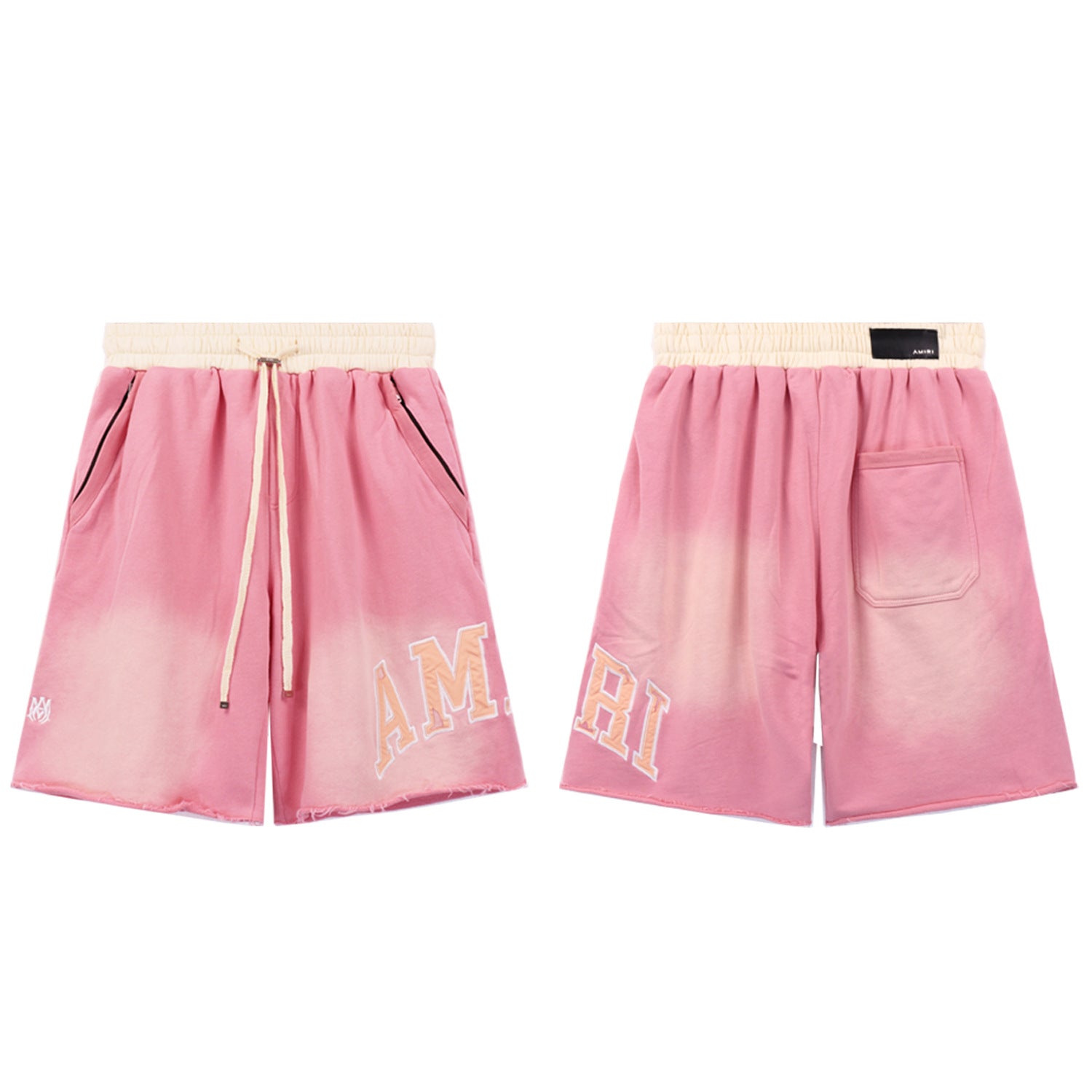 Amiri Gradient Letter Patch Loose Casual Shorts Unisex