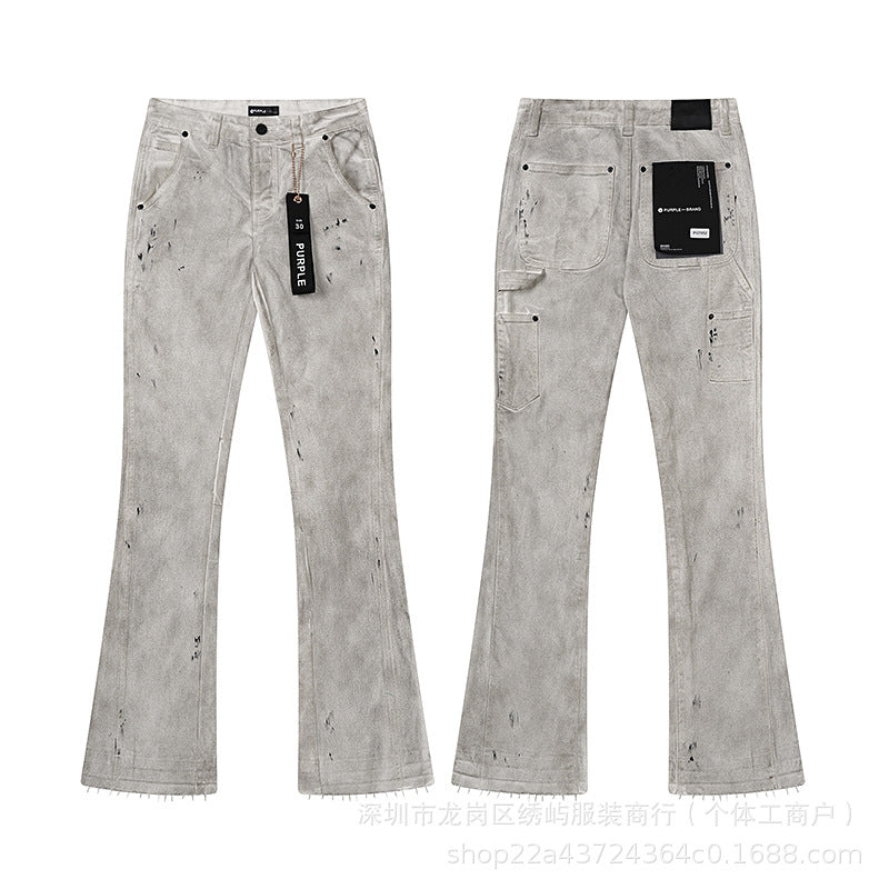 Purple Brand Distressed Flare Denim Jeans Unisex