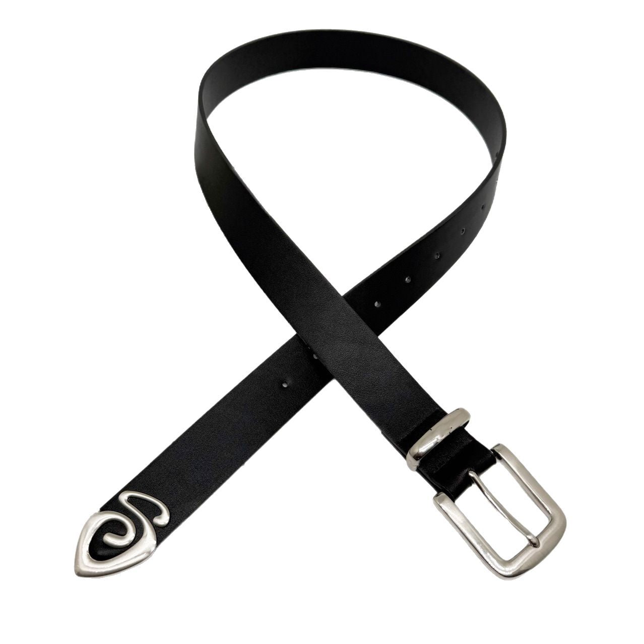 Stussy Spiral Swirl Metal Tip Leather Belt High Street Unisex