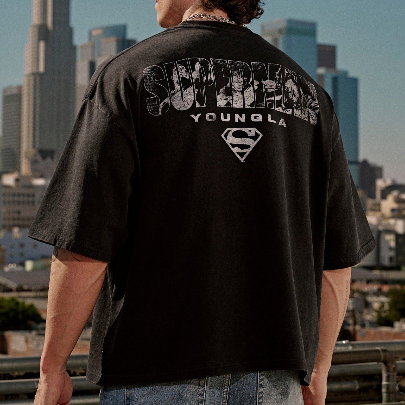 YOUNGLA 4064 Superman Huge Tees