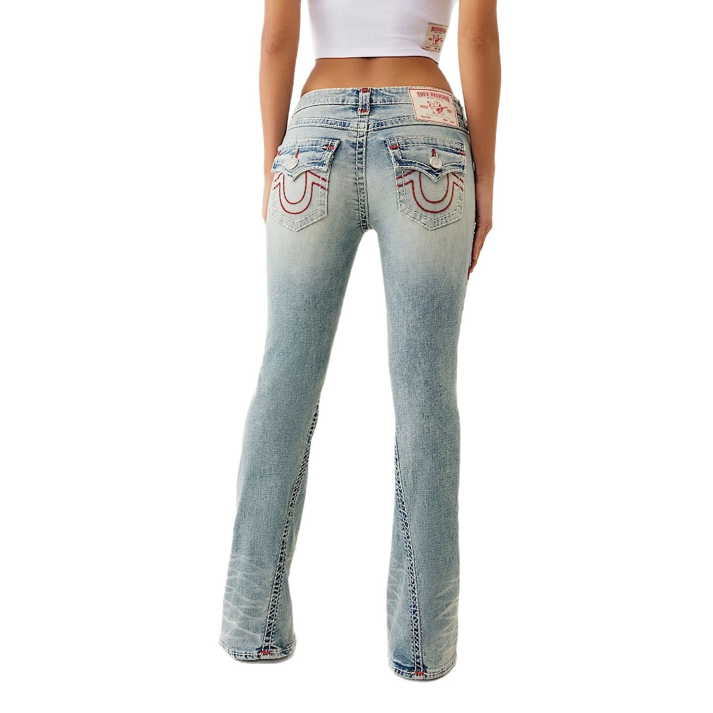True Religion Horseshoe Embroidery Micro Flare Jeans Women Y2K
