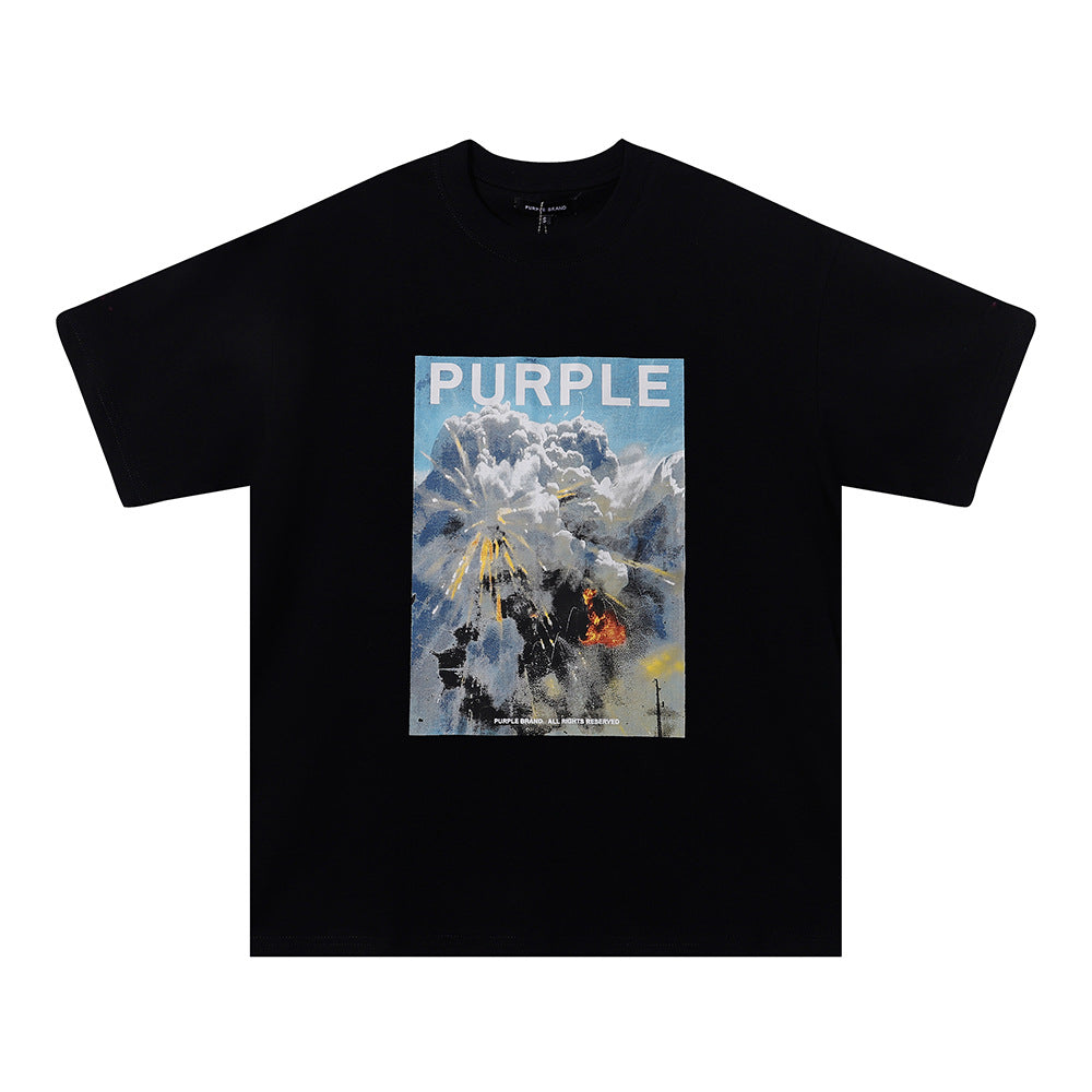 Purple Brand Multi‑Graphic Ink Wash Print Oversized Tee Multi‑Style