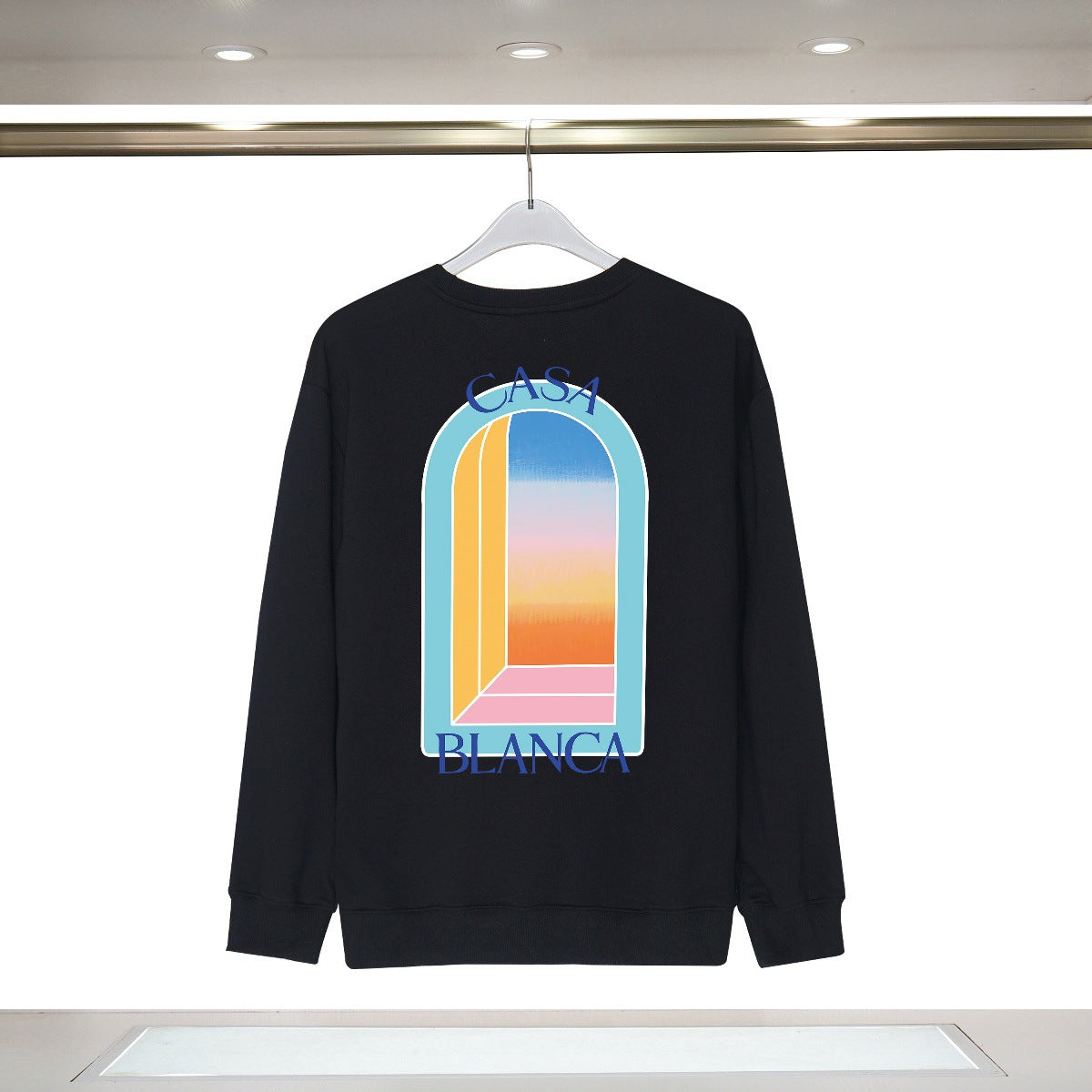 Casablanca Art Graphic Crewneck Sweatshirt Vintage Casual Pullover