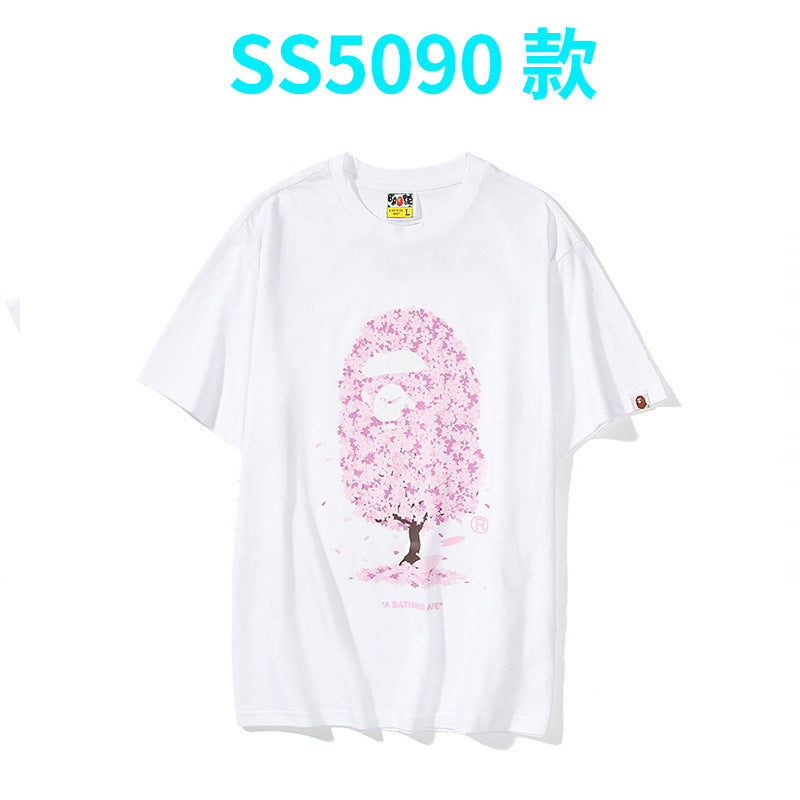 BAPE Shark Camo Graphic Tee Loose Unisex Streetwear T-Shirt