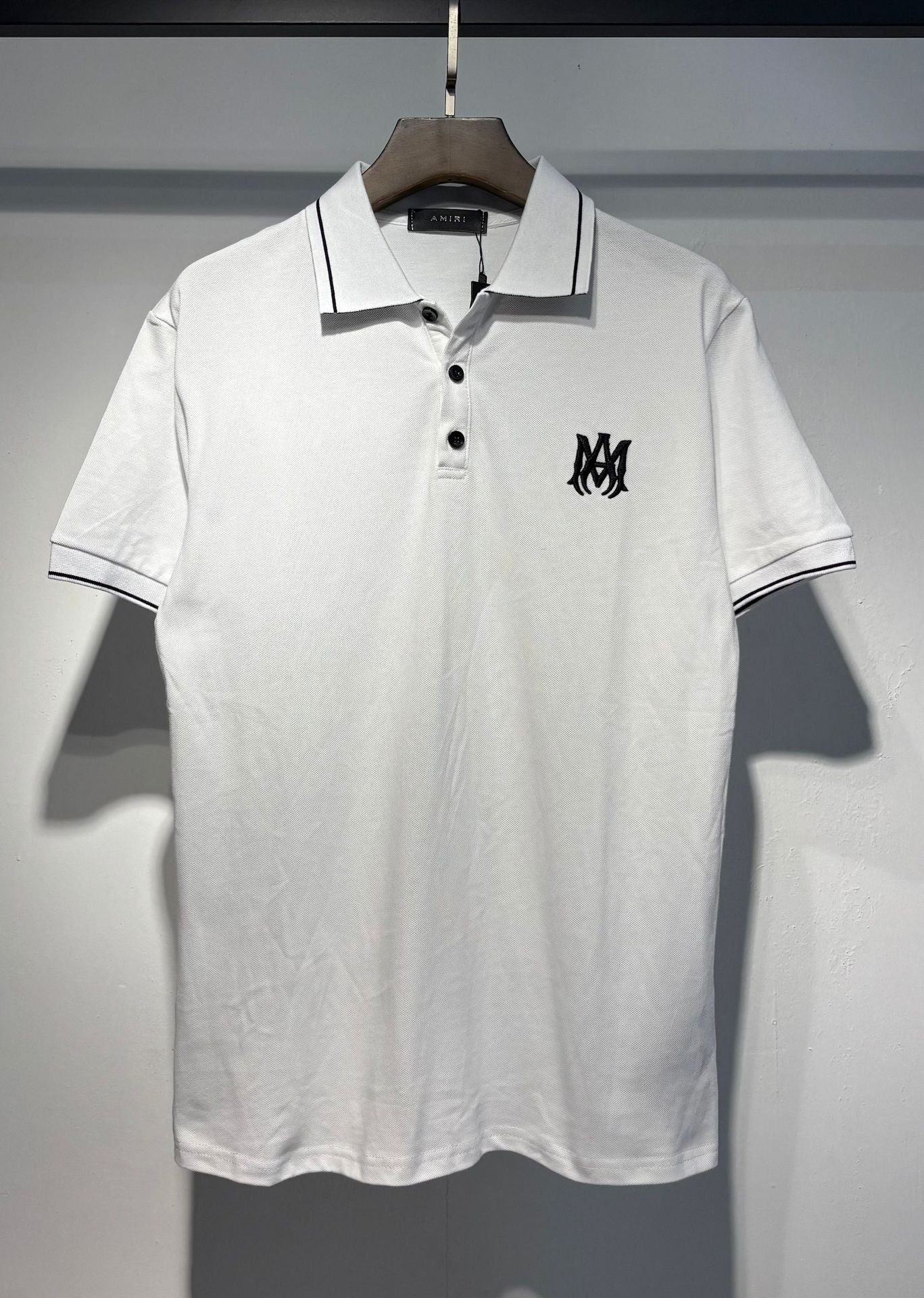 Amiri Embroidery Letter Loose Short Sleeve Polo Shirt Unisex