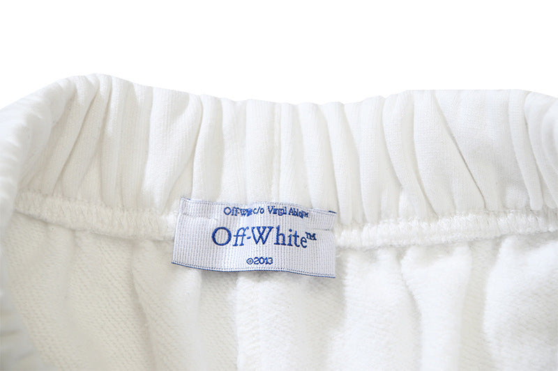 Off White Hand Letter Graphic Casual Shorts Unisex