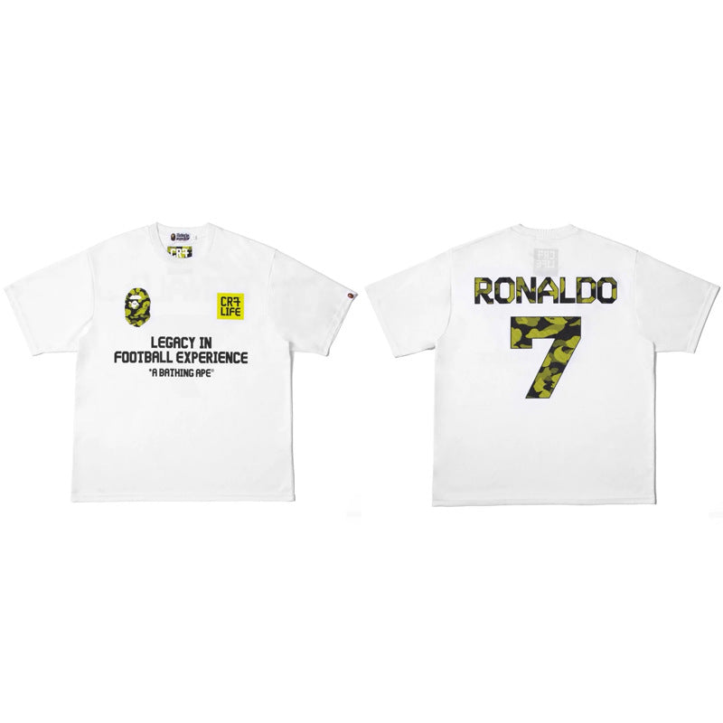 BAPE Ape Head Shark Print Loose Casual Unisex Short Sleeve T-Shirt