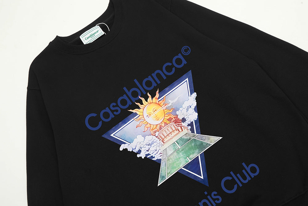 Casablanca Graphic Print Crew Neck French Terry Sweatshirt Unisex