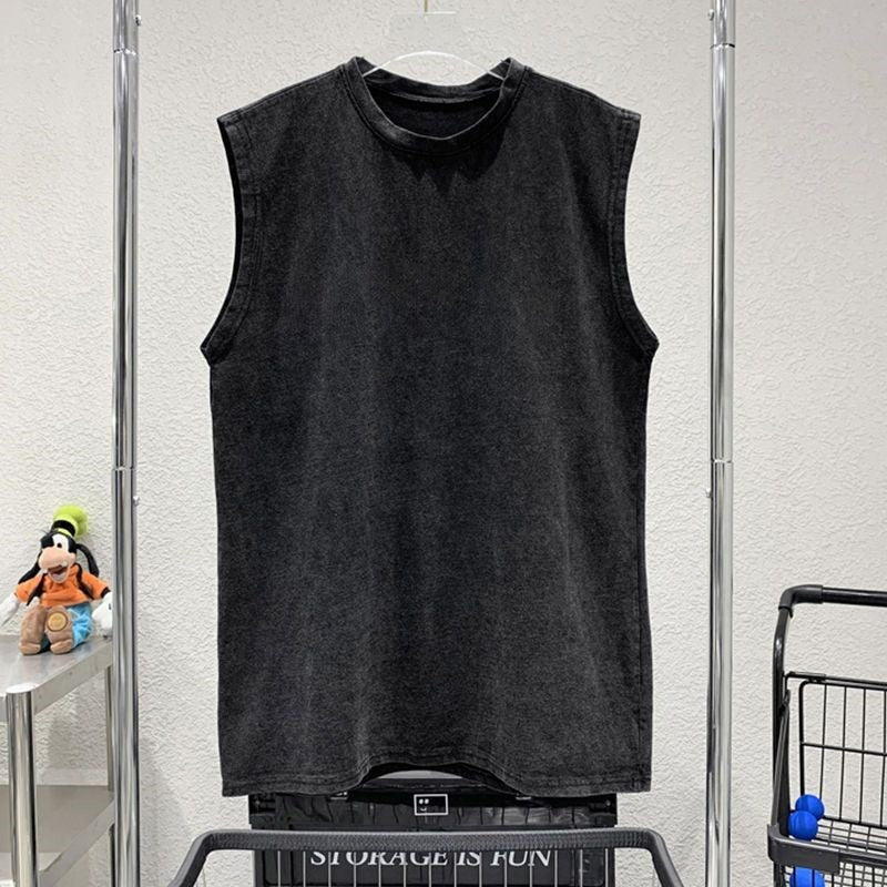 Vintage Washed Tank Top Graphic Loose Street Summer Sleeveless Vest