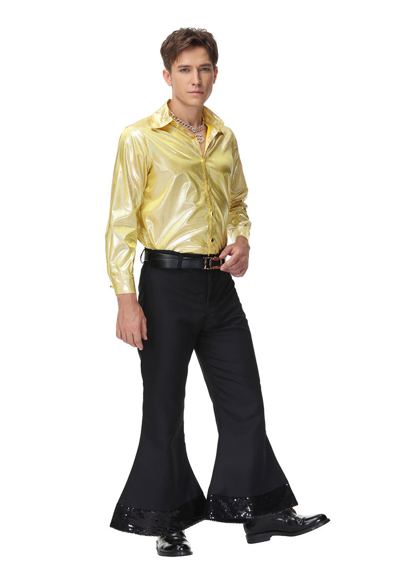 Halloween Men & Women 70s Disco Hippie Cosplay Couple Party Sets