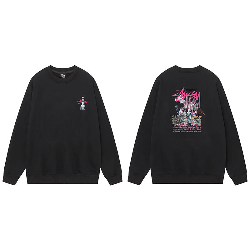 Stussy Graphic Crewneck Sweatshirt 8 Ball Dice Street Casual Pullover