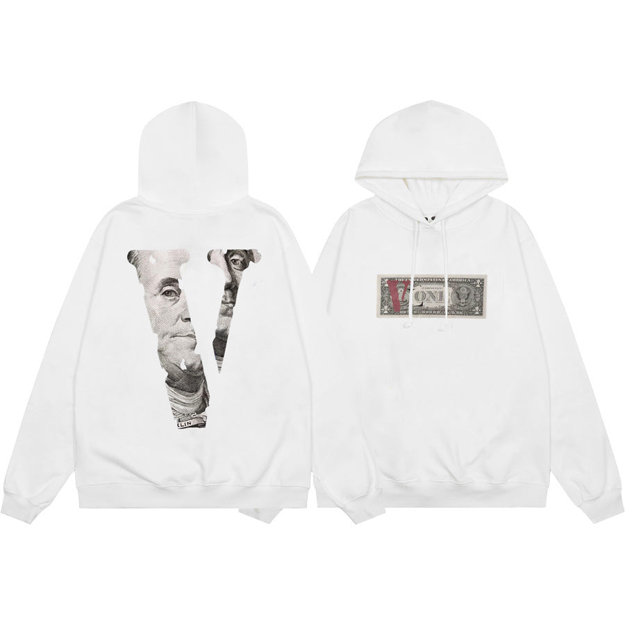 Vlone Multi Pattern Big V Graphic Oversized Hoodie Streetwear Unisex