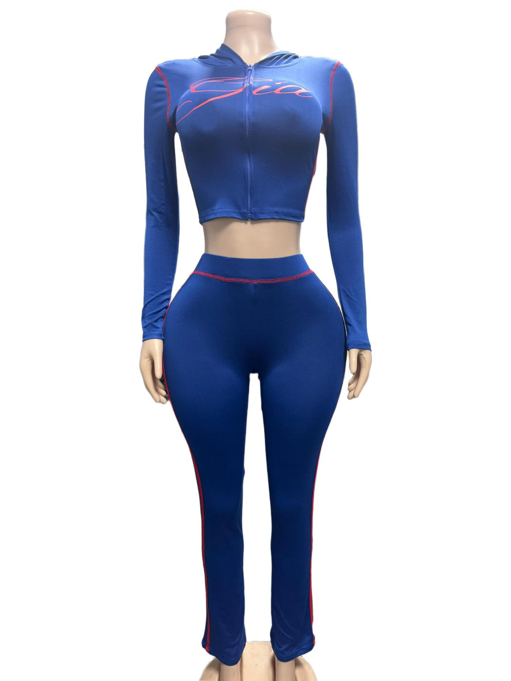 I.AM.GIA Contrast Trim Zip Hoodie Pants 2 Piece Set Women
