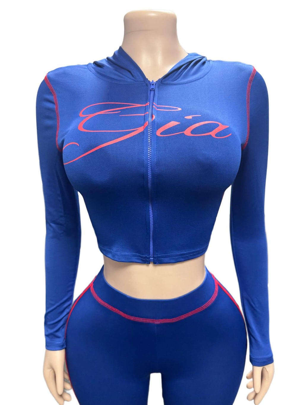 I.AM.GIA Contrast Trim Zip Hoodie Pants 2 Piece Set Women