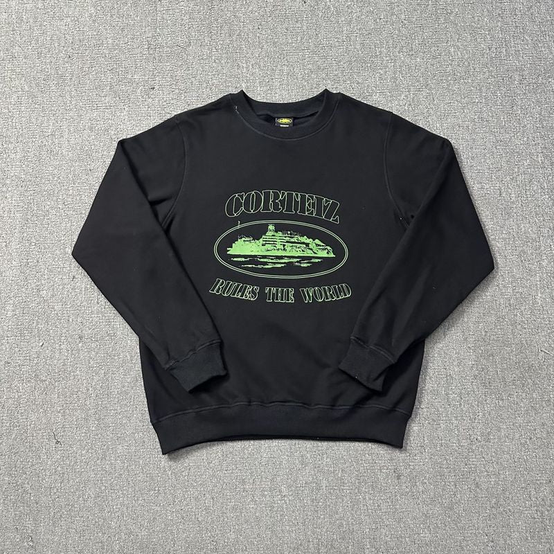 Corteiz Island Letter Graphic Oversized Crewneck Streetwear