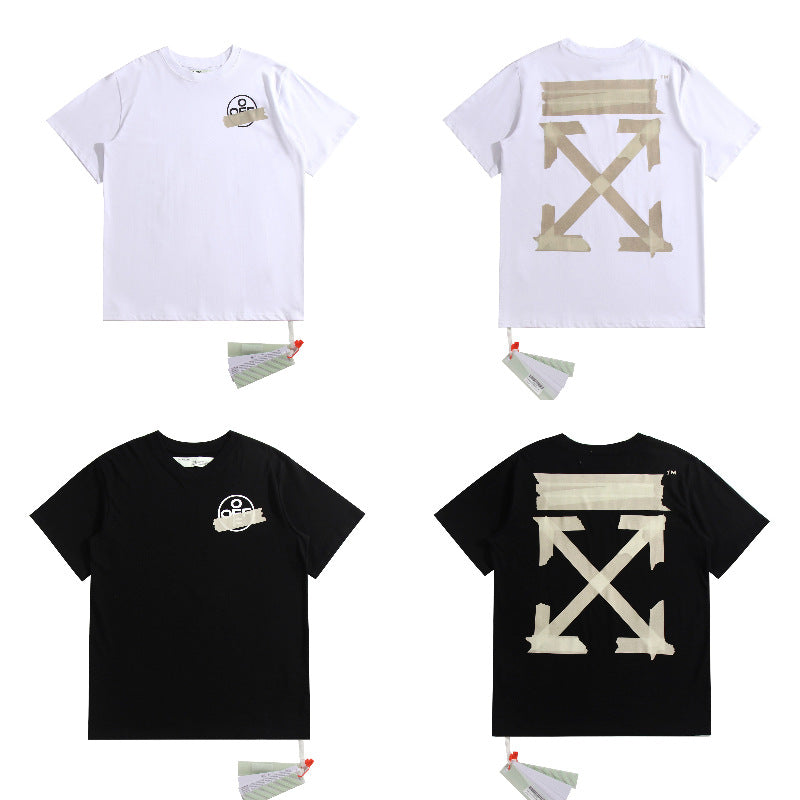 Off White Arrow Graphic Print Short Sleeve Tee Streetwear Unisex