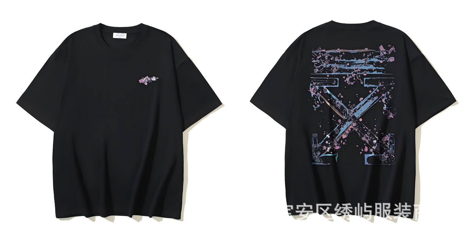 Figure Arrow Graphic Print Streetwear Crew Neck Short Sleeve T Shirt