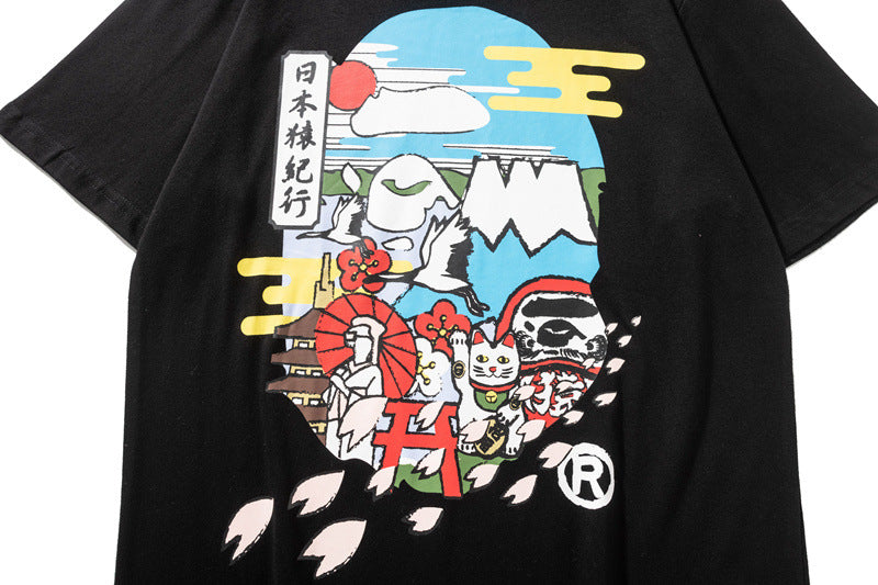 Bape Maneki Neko Ape Head Graphic Oversized Tee Streetwear Unisex
