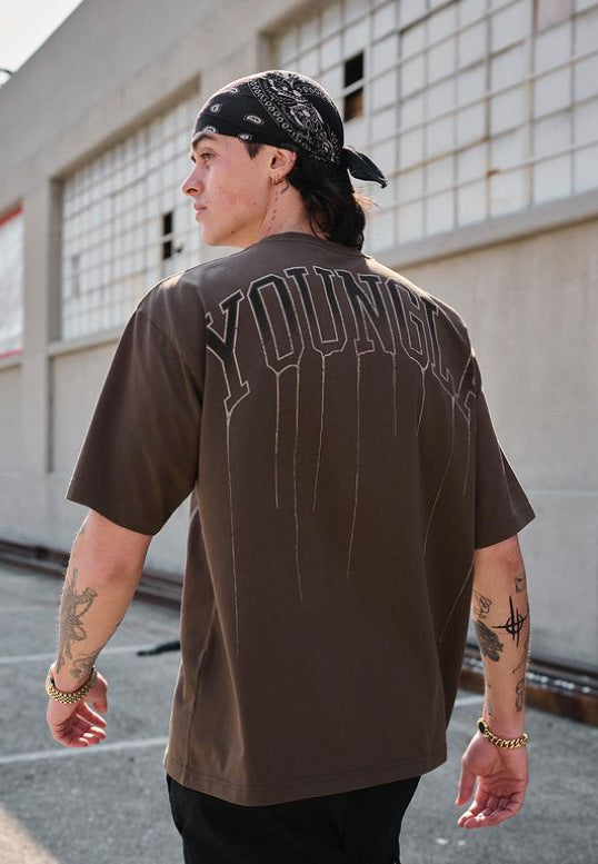 YOUNGLA W428 Drip Oversized Tee