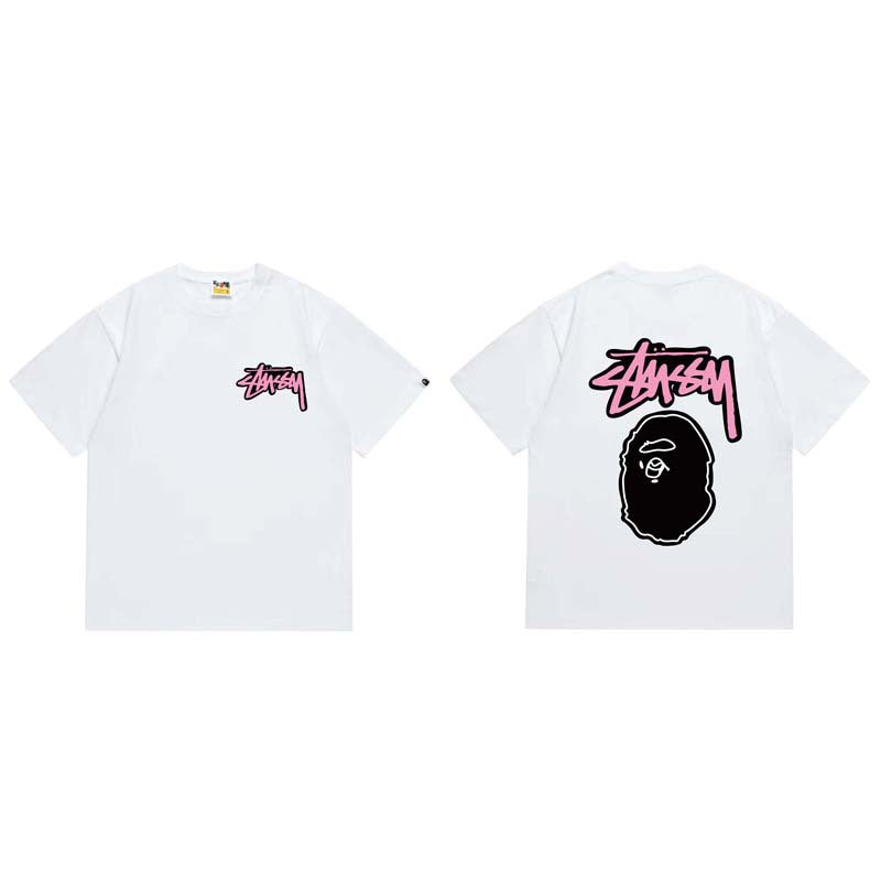 BAPE Ape Head Shark Print Loose Casual Unisex T-Shirt