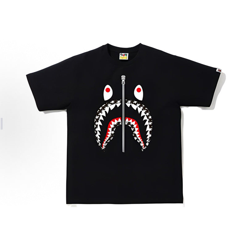 BAPE Ape Head Shark Print Unisex Casual T-Shirt