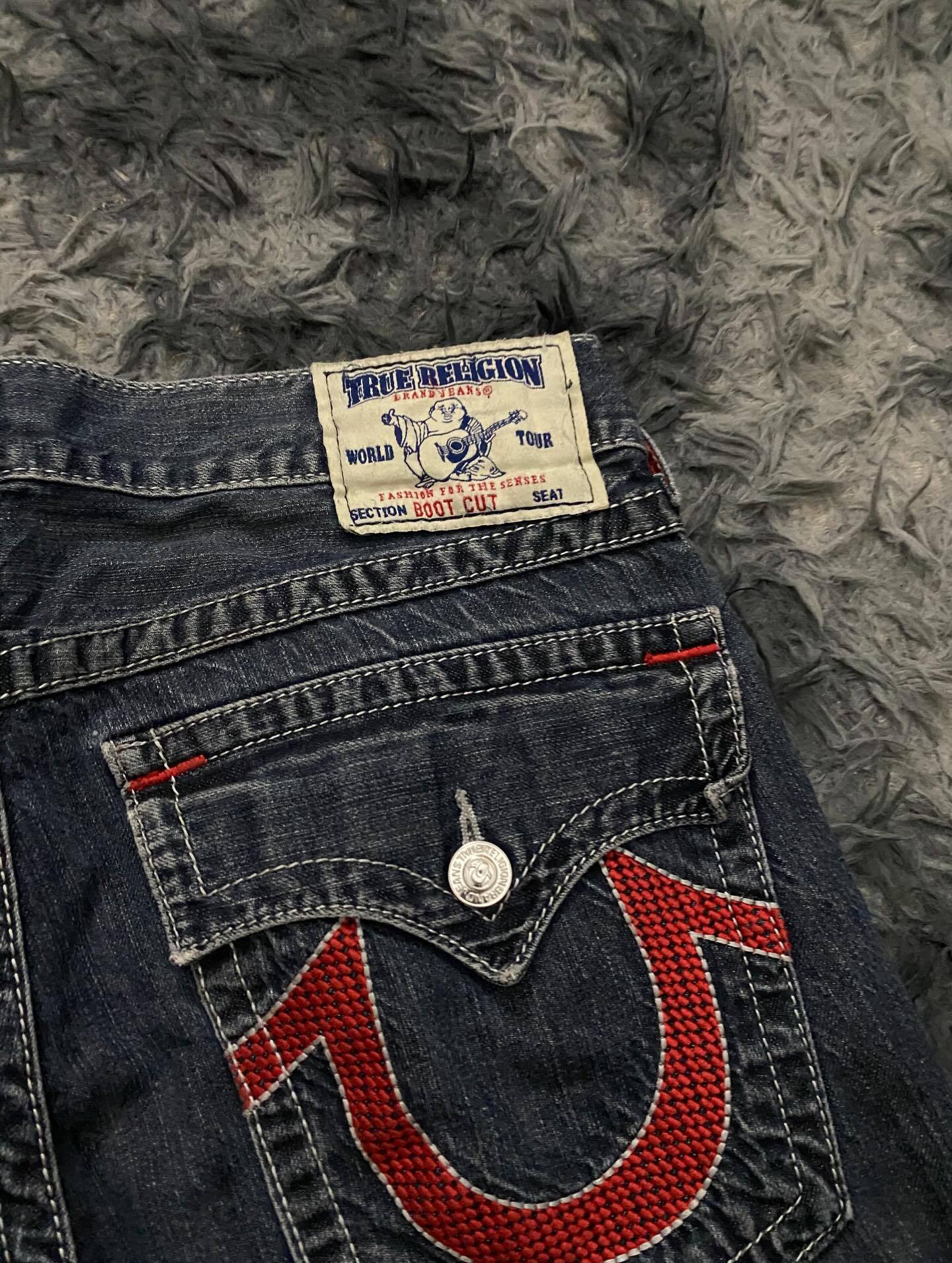 Vintage Horseshoe Embroidery Flare Denim Jeans