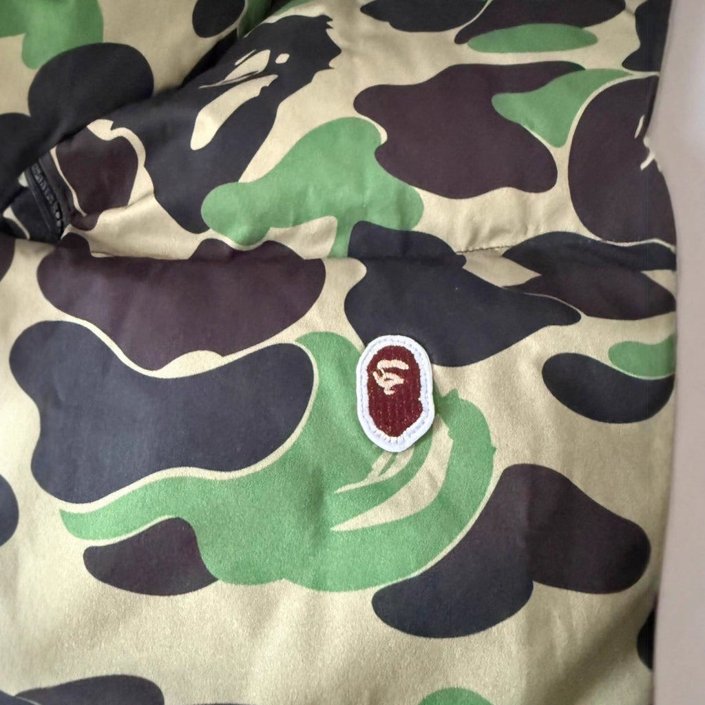 BAPE ABC Camo Reversible Puffer Jacket Stand Collar Zip Coat