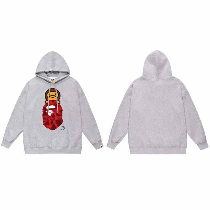 BAPE Hoodie Baby Milo Ape Head Multi Graphic Street Fleece Pullover