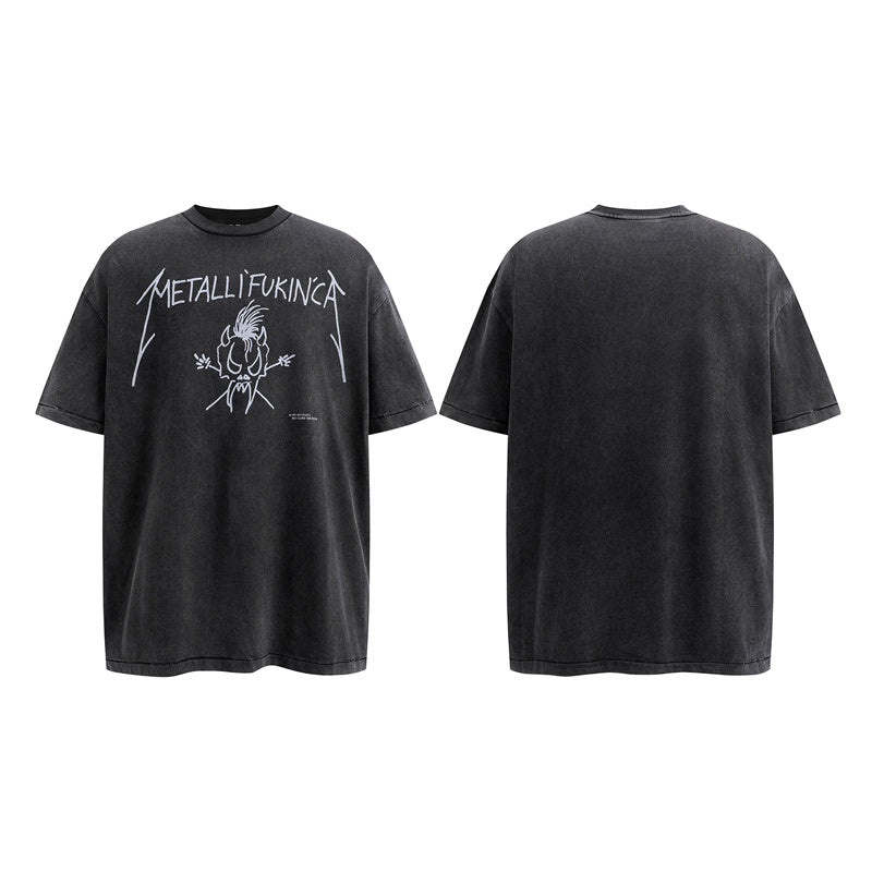 Saint Michael Vintage Washed Distressed Hole Loose Streetwear T-Shirt